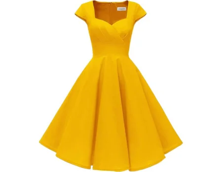 yellow 1950s dress